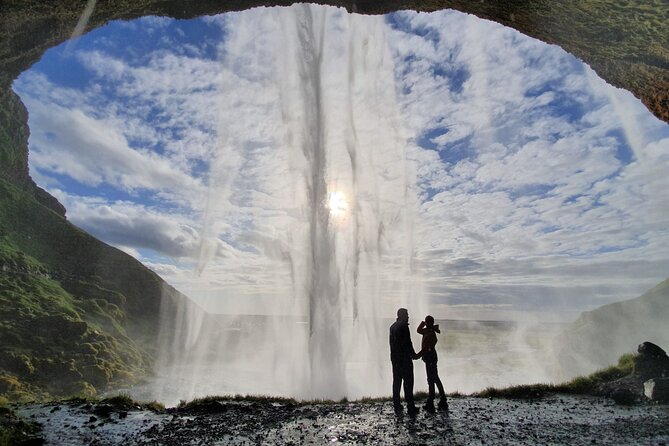 2-Day South Coast w/Glacier Hike & Jokulsarlon - Small Group Tour - Day 1: Waterfall Caves, Skógarhills Rainbows, and Reynisfjara’s Black Sand