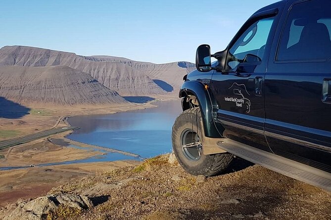 Dynjandi Waterfall in a Supertruck - Sandafell views: short stop, big payoff