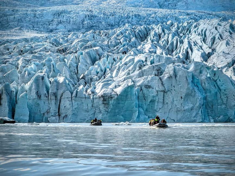 Fjallsárlón: Secluded Glacier Hike and Iceberg Boat Tour - Zodiac boat cruise at Fjallsárlón Glacier Lagoon, up close with ice