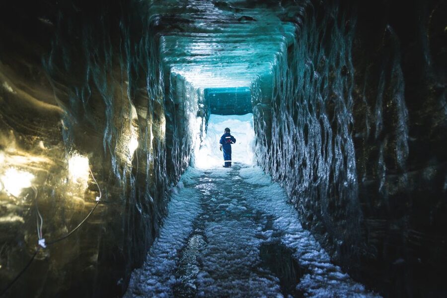 From Gullfoss: Langjökull Ice Cave and Snowmobile Tour - Arriving at the Ice Cave: Why the Entrance Construction Matters