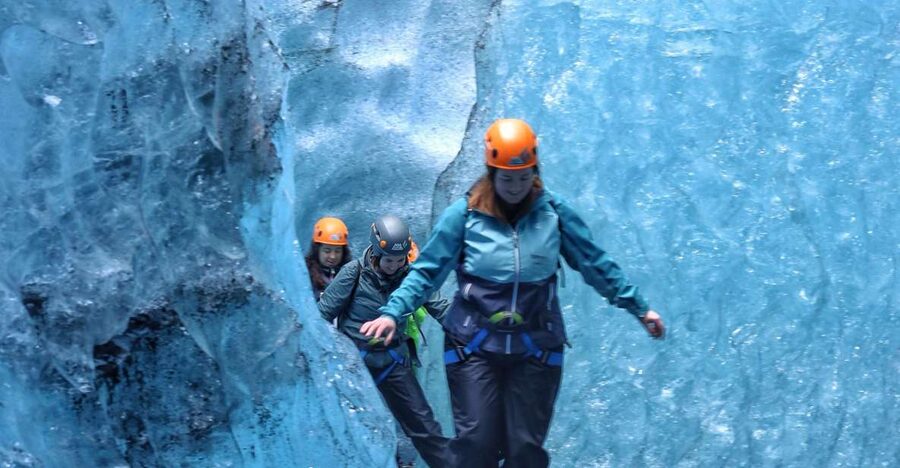 From Jökulsárlón: Ice Cave and Glacier Exploration Tour - Safety gear that lets you actually relax
