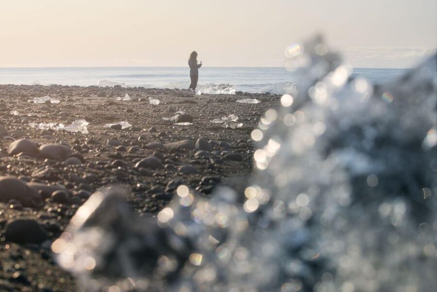 From Reykjavik: Jökulsárlón Glacier Lagoon and Diamond Beach - Diamond Beach: black sand and iceberg diamonds