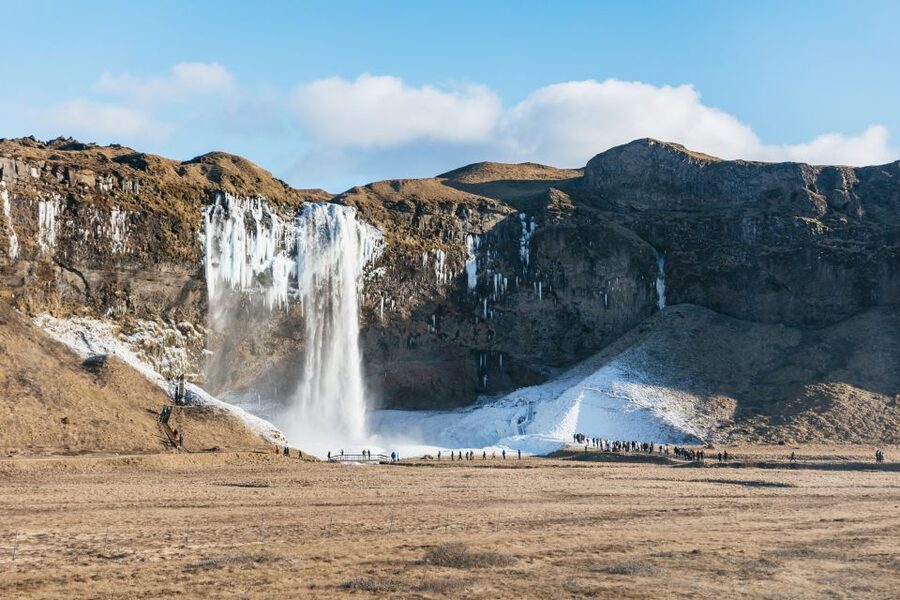 From Reykjavik: South Coast & Glacier Hike - Skógafoss: 60 meters of waterfall, plus the option to climb 527 steps