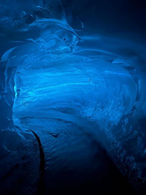 From Vik: Myrdalsjokull glacier and Katla Ice Cave Tour - Inside Kötlujökull Ice Cave: Blue Ice, Dark Bands, and Echo Silence