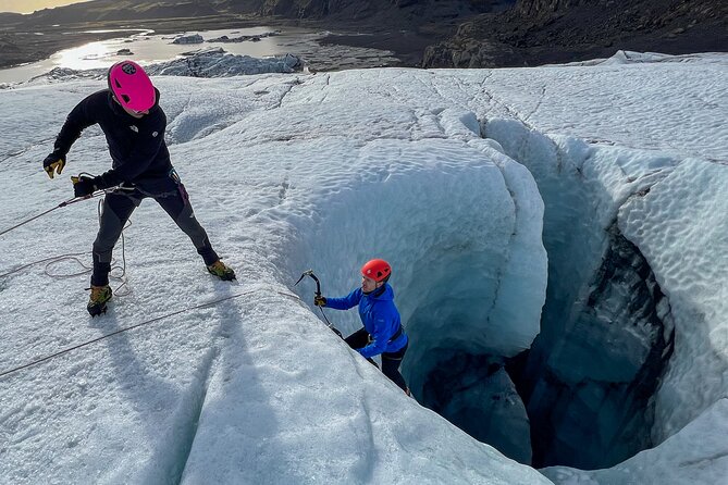 Glacier Adventure at Sólheimajökull Private Tour - Crampons and ice axes on the glacier plateau, where you learn to move