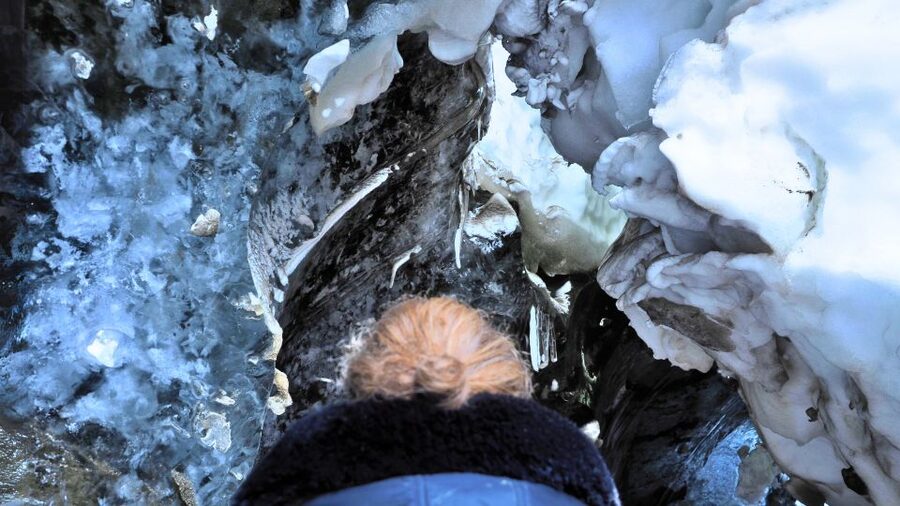 Gullfoss: Ice Cave and Glacier Tour in Glacier Monster Truck - Inside the Ice Cave: Blue Ice, Dark Ash, Real Texture