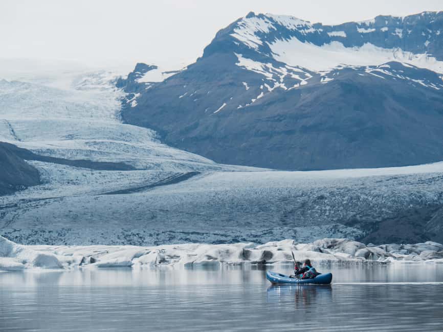 Heinabergslón Glacier Lagoon Kayak and Hike - Landing on the Far Side: The Moment the Day Turns from Water to Trail