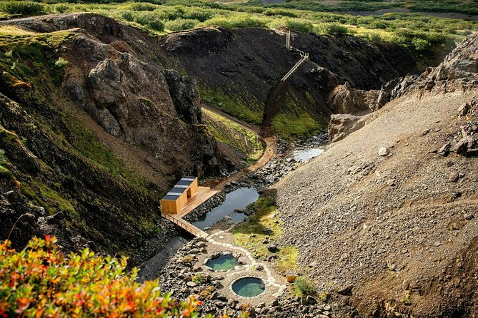Husafell Canyon Baths Tour - Hike portion: Langifoss, icy water, and the Okjökull climate link