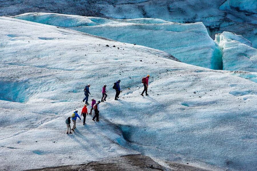 Iceland: Vatnajokull Glacier Hike and Ice Cave Tour - The Falljökull hike: crevasses, moulins, and icefalls on a comfortable pace