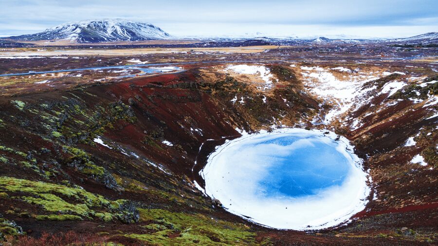 Kerið Volcanic Crater Admission Ticket - The Mossy Descent: Walking the Crater Walls Up Close