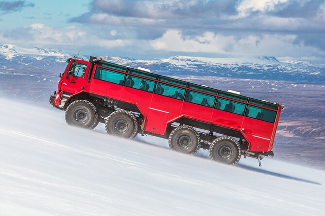 Red Glacier Monster Truck on Langjokull Glacier from Gulfoss - On Langjökull: crampons, glacier golf, sledding, and what is actually included