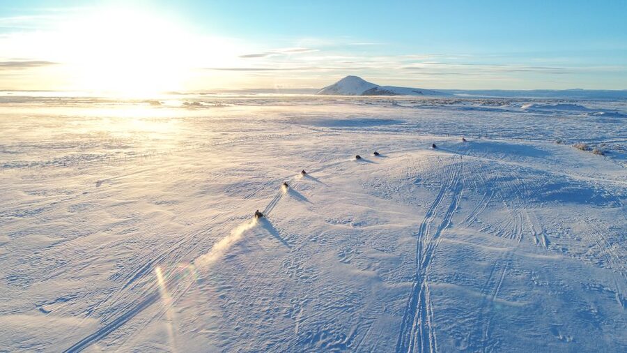 Reykjahlid: Snowmobile Adventure by Lake Mývatn - The 70-minute snowmobile ride: black lava, white snow, and moments that feel cinematic