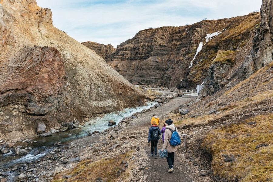 Reykjavik: Silver Circle Tour, Canyon Ride, & Thermal Baths - Husafell turf houses, elf huts, and the Lifting Stone site