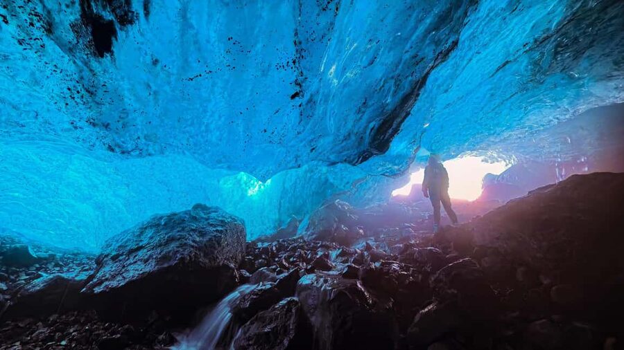 Sólheimajökull: Glacier Hike and Ice Cave Tour - The Ice Cave Stop: Crystal Blue Inside the Glacier