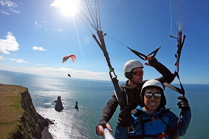 Tandem Paragliding Flights from Vik - Where You Fly: Reynisfjall, Reynisfjara, Vik, Reynisdrangar