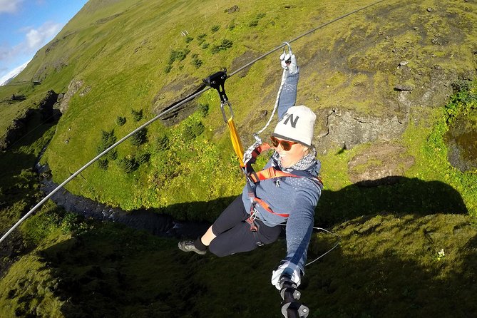 Zipline and Hiking Adventure Tour in Vík - Zipline views and the stream leap that changes the feel